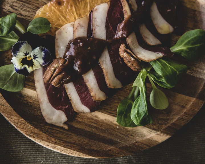 Carpaccio aus geräucherter Entenbrust