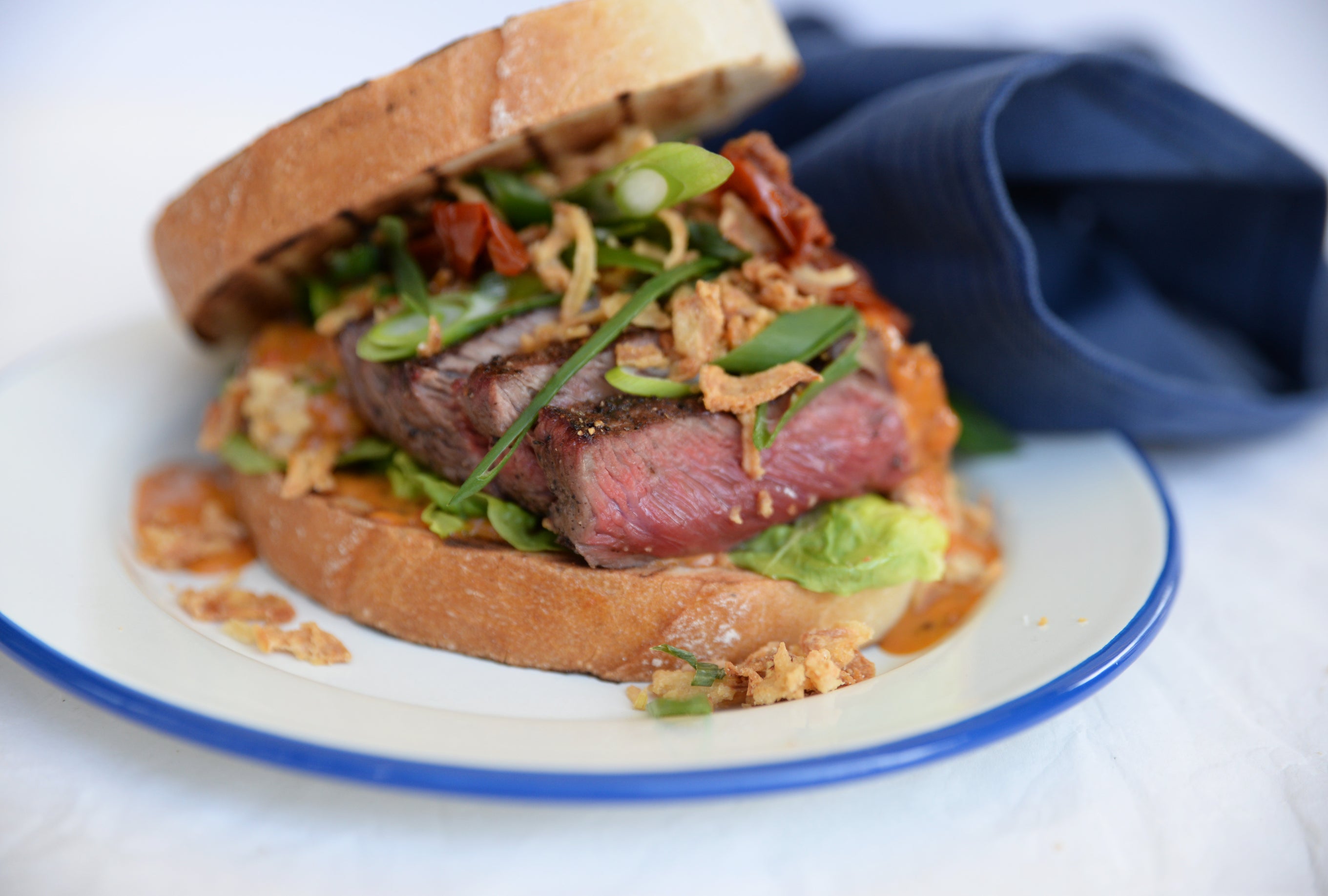 Pfeffersteak-Sandwich