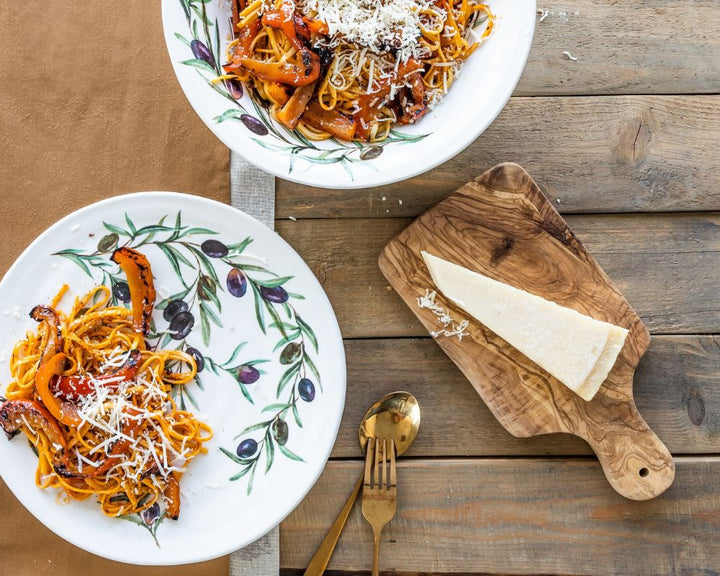 Trüffelnudeln mit gerösteten Paprika