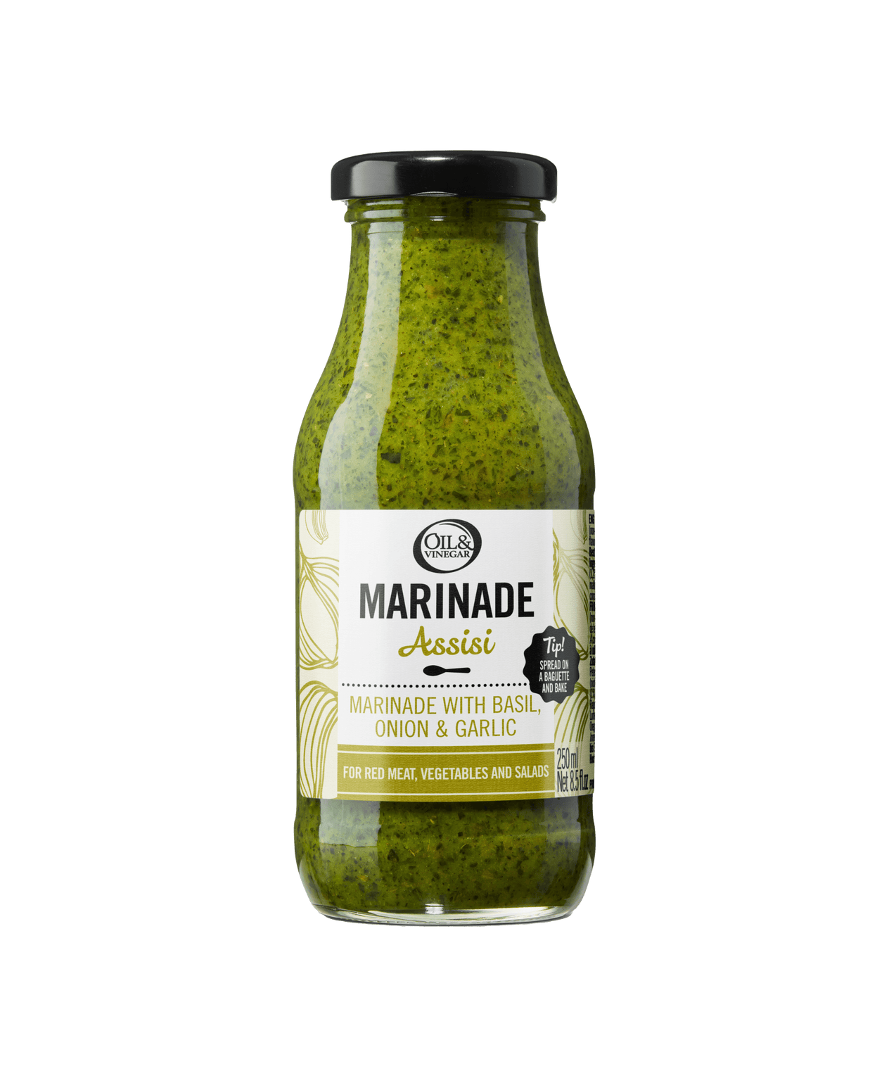 Marinade Assisi mit Basilikum, Zwiebel und Knoblauch - 250 ml