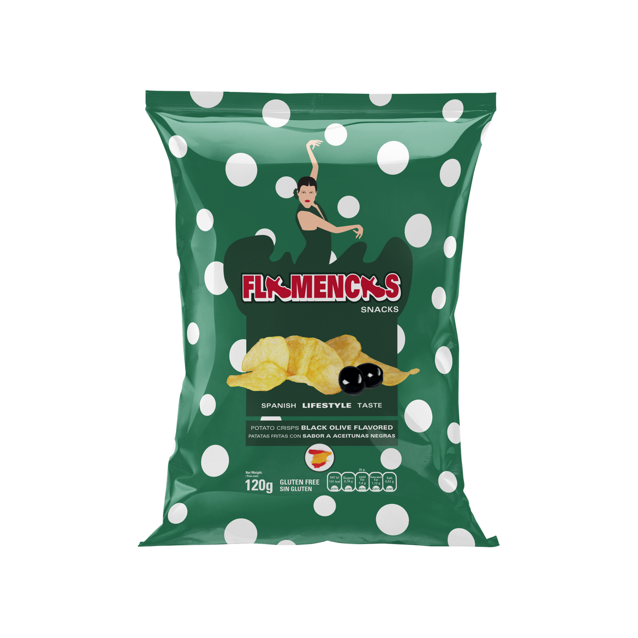 Flamencas schwarze oliven chips 120 g