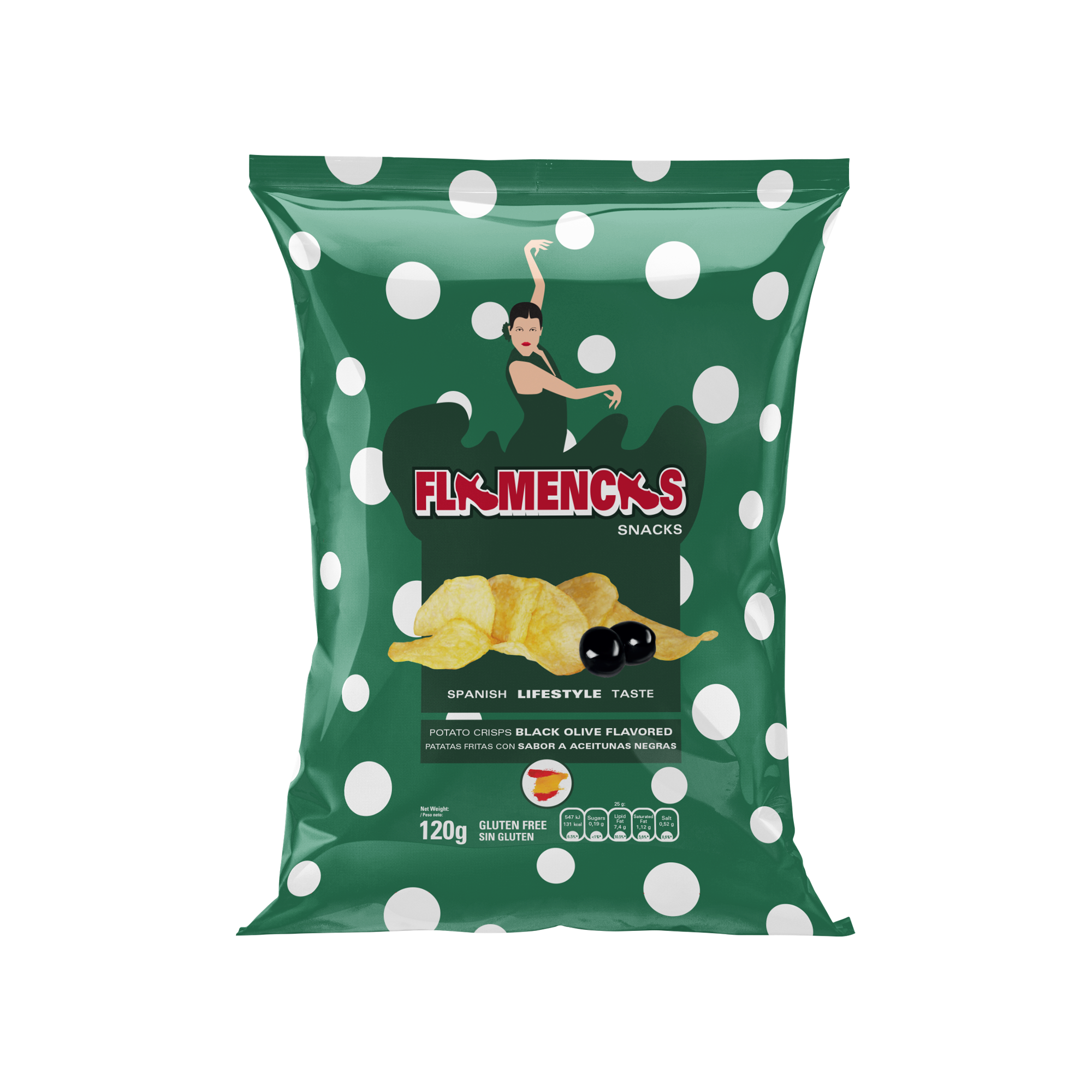 Flamencas schwarze oliven chips 120 g