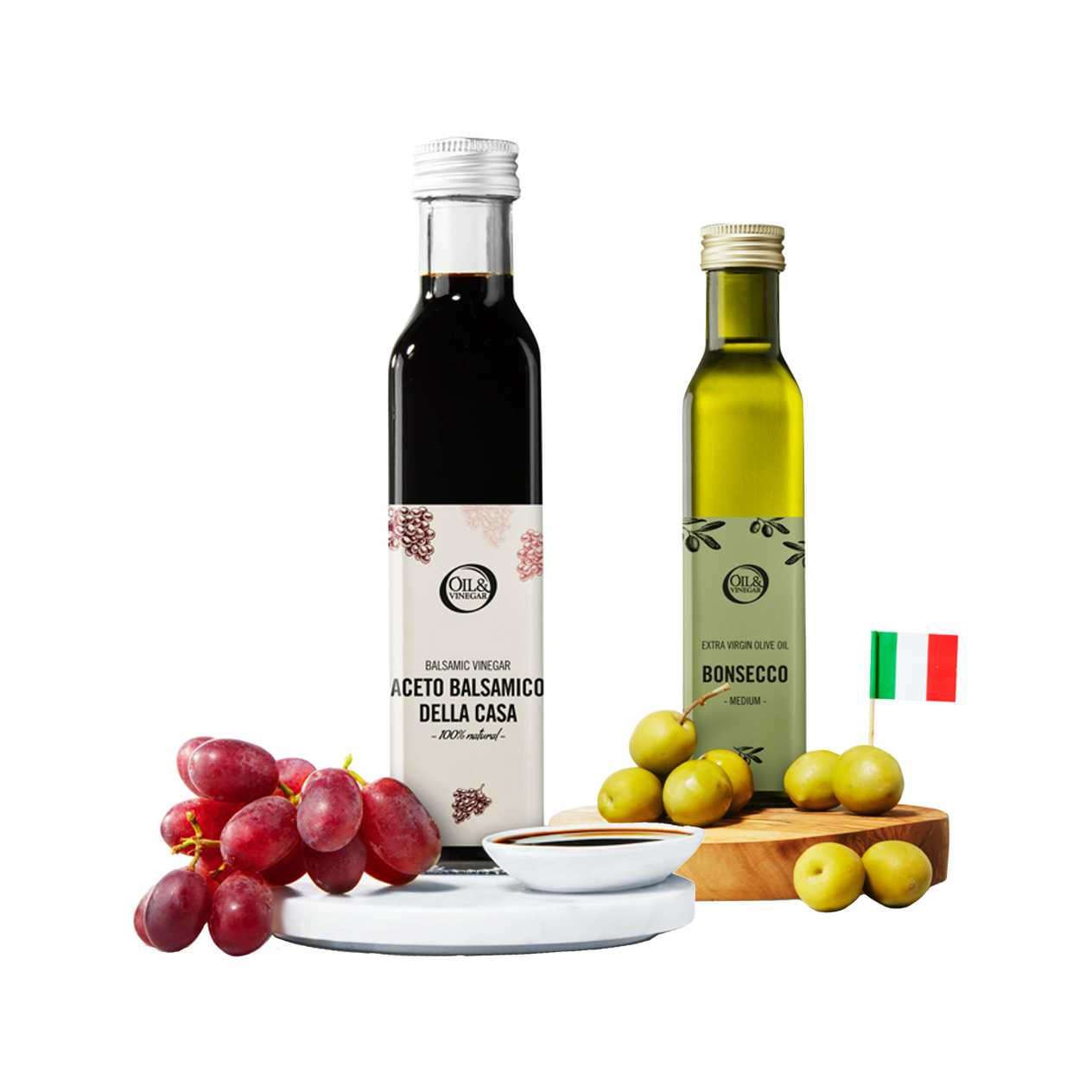 Balsamico-Essig und extra natives Olivenöl von Bonsecco – 2 x 250ml