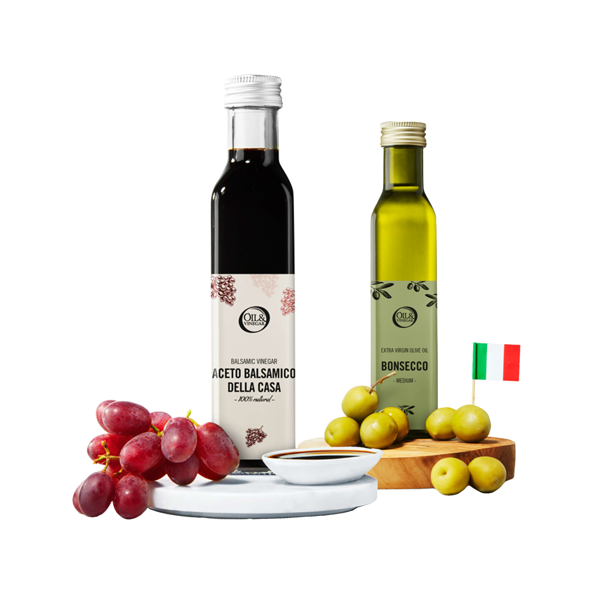 Balsamico-Essig und extra natives Olivenöl von Bonsecco – 2 x 250ml